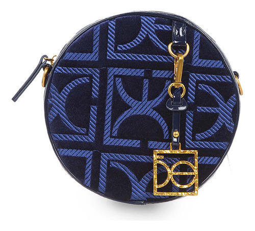 Bolsa Cloe Para Mujer Crossbody Circular Suede Color Azul