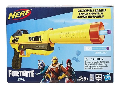 Pistola Nerf Fortnite C/ Cañon Remobible Sneaky Hasbro