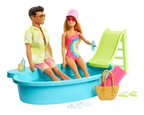 Set De Juego Barbie Vamos A Playa Con Ken Drop 002 Color Rosa
