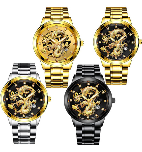 Conjunto De 4 Relojes De Oro Para Hombres Mecánicos Y Automá