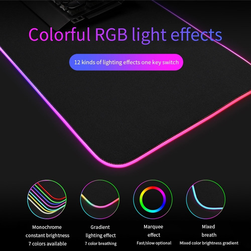 Imagen 6 de 7 de Mouse Pad Gamer Full Rgb Xl 80x30 Cm - Ajazz