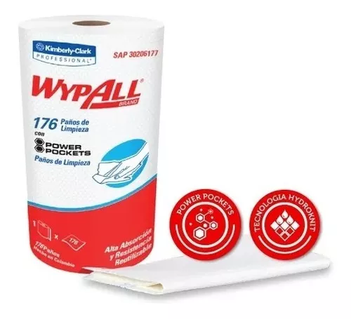 Toallitas de limpieza WypAll® Wettask™ para disolventes que apenas generan  pelusa 7753 - Toallitas industriales - 6 rollos x 120 toallitas de limpieza  blancas (720 en total)