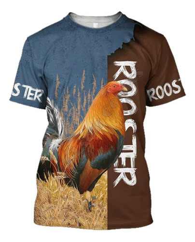 2024 Camiseta Con Estampado 3d De Animales De Cría De Gallos