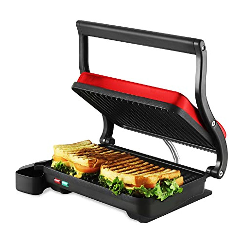 Ovente Parrilla Electrica Panini Para Interiores Con Doble P