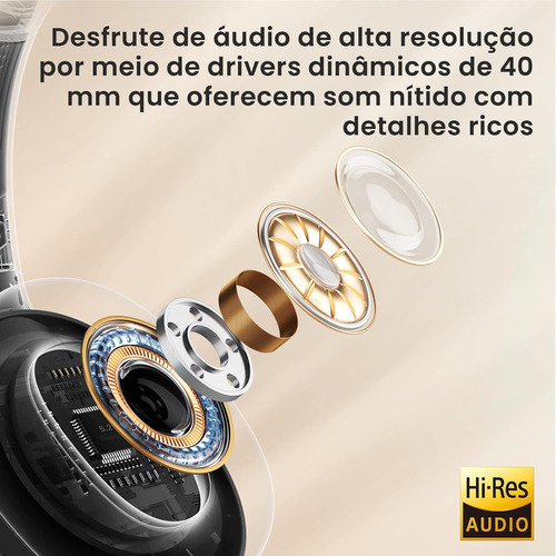Fone De Ouvido Haylou S35 Anc Cancelamento D Ruído Bluetooth Branco