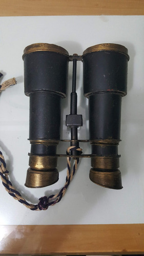 Antiguo Binocular Moldeado Latón Replica Exacta Marina Deco (Usado)