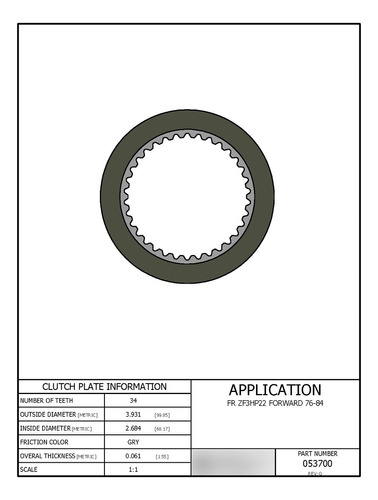 Plato Embrague Alto Friccion Sustituye Zf