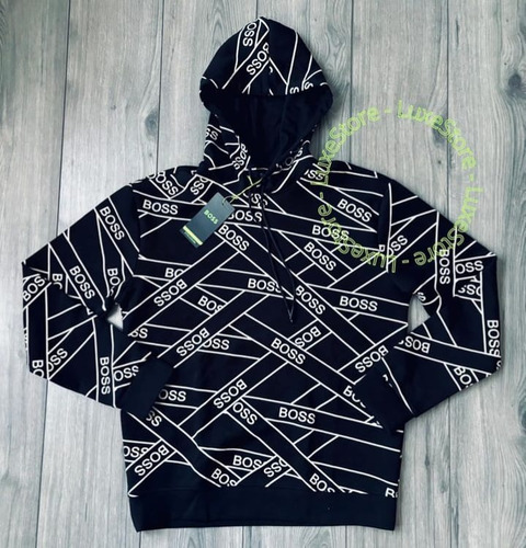 Sudadera Con Estampado Boss De Caballero Con Gorro