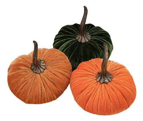 3 Piezas De Calabazas De Terciopelo, Calabazas De Estilo C