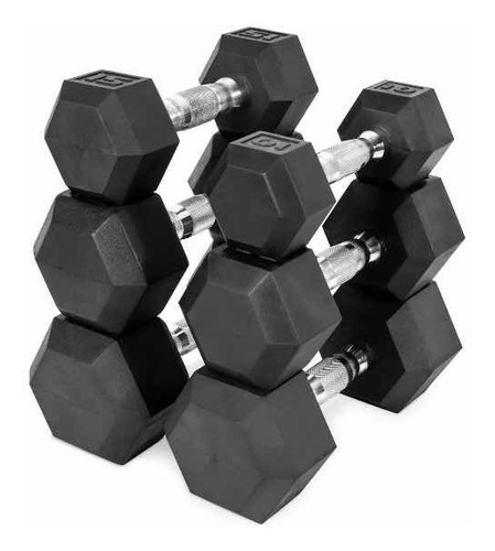 Set 8 Mancuernas Rubber Hex Dumbbell Fitness 8 10 12 15 Lb