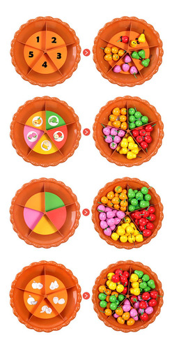 Juego De Juguete De Plato De Fruta De Madera Con Cuchara De