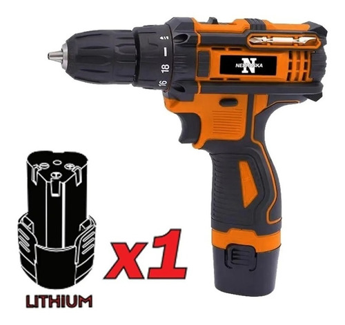 Imagen 1 de 2 de Taladro Atornillador 12v Nebraska Nemebta612 10mm Ionlux