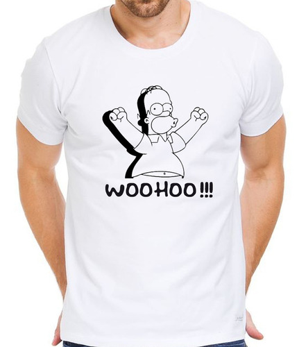 Remera Simpson Homero Woo Hoo 100% Algodón Premium