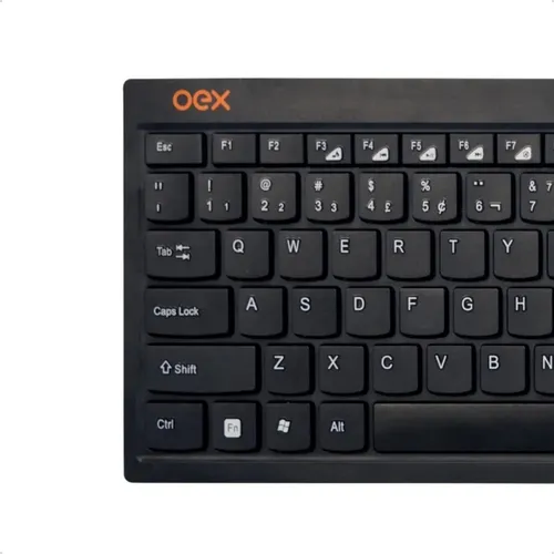 Teclado OEX TC301 Multimídia USB Compacto Preto Português Brasil