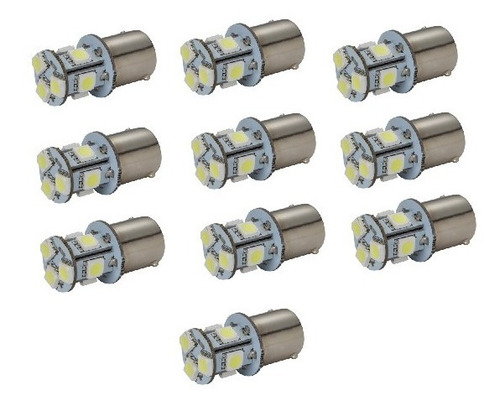 Imagen 1 de 10 de Led 1 Polo Lampara 13 Led Giro Posicion Blanco Pack X10