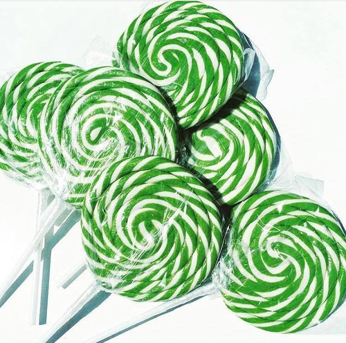 Chupetines Paletas Navideñas  Gigantes X10u Verde Y Blanco