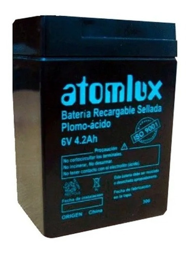 Baterìa 6v Recargable Sellada Atomlux P/luz Emergencia Y Ups