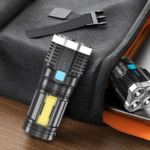 Linterna Led De Alta Potencia Recargable 4 Modos Luz Lateral