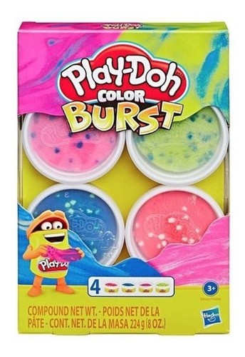 Play Doh Masa Color Burst Con 4 Potes E6966 Hasbro