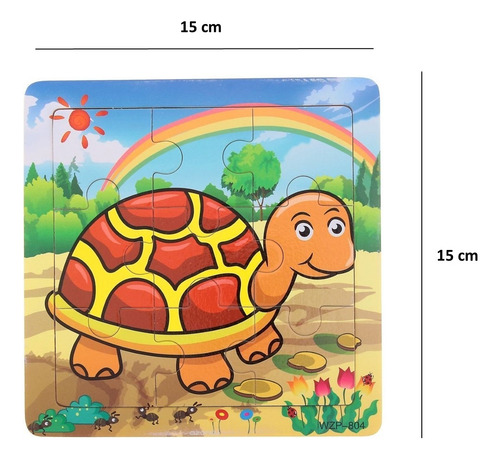 Rompecabezas Puzzle Madera Tortuga Animales Niños Original