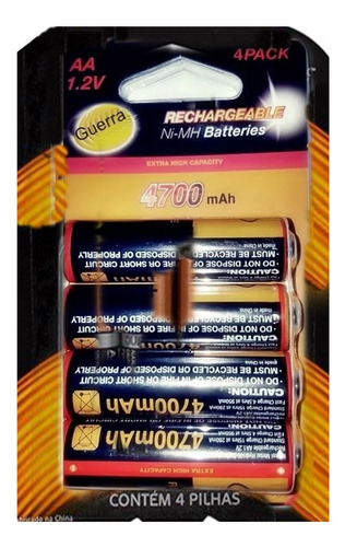 Pilha Recarregável Songuerrapus 4700mah Aa.promoção!