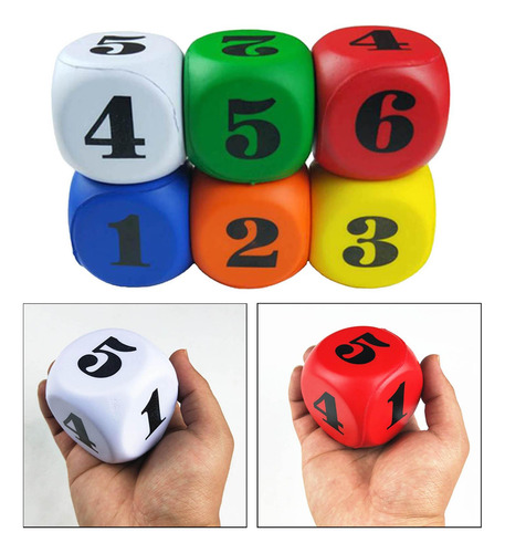 6 Uds. De Dados De Espuma Para Jugar, Dados De Espuma De 6