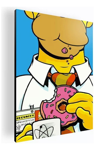 Cuadro Moderno Mural Homero Simpson Dona 84x118 Mdf