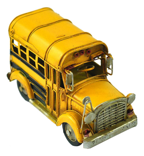 Lzl Modelo De Coche Decorativo De Autobús Escolar De Metal
