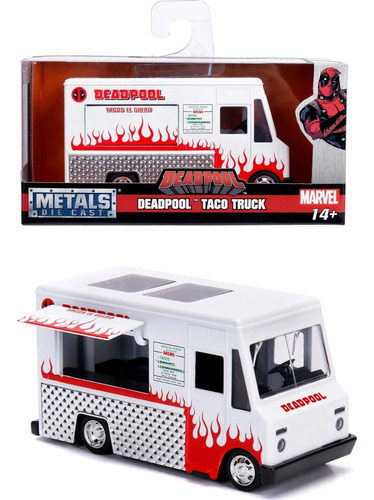 Carro Auto Jada Deadpool Tako Truck - Chimichanga Metal 1/32