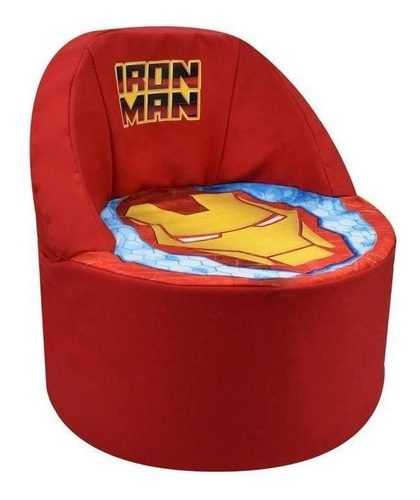 Sillon Infantil Redondo De Espuma Disney Color Iron Man