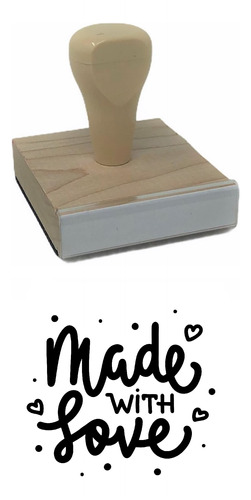 Sello Goma Fabricado Amor Madera 2 X 2 