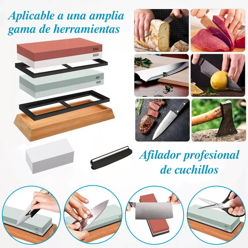 2 Piedras de Afilar Profesionales - Piedra de Afilar Doble Cara 400/1000 y 3000/8000 - Alta Calidad y Durabilidad, Ideal para Todo Tipo de Cuchillos