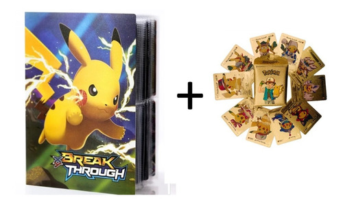 Album Pokemon  Para 240 Cartas  +  Sobre 10 Cartas Doradas!!
