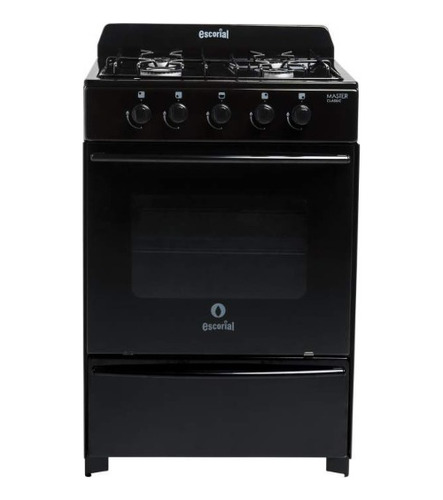 Cocina Escorial Master Classic Black Gas Envasado 56cm Negra