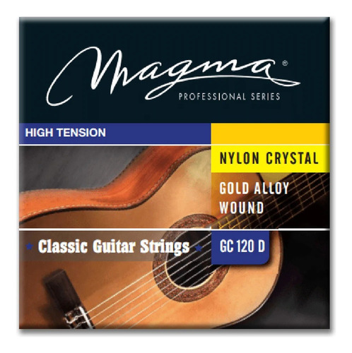 Encordado Magma Gc120d Guitarra Clásica Alta Tensión Dorada