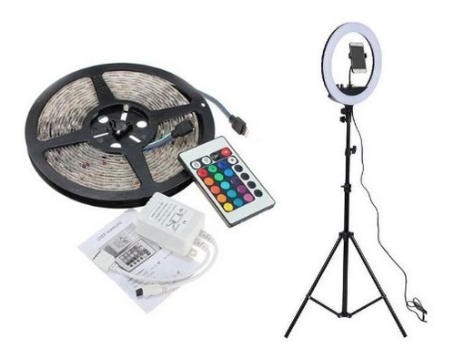 Pack Tik Tok Aro De Luz 26cm Y Cinta Led Con Control 5m