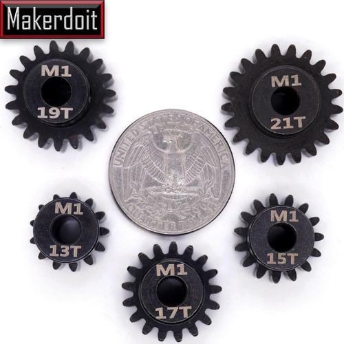 Mod 1 Piñón Engranaje 5mm 13t 15t 17t 19t 21t Mod1 M1 Piñón