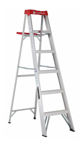 Escalera de aluminio tijera Cuprum C-2312-06N gris/rojo