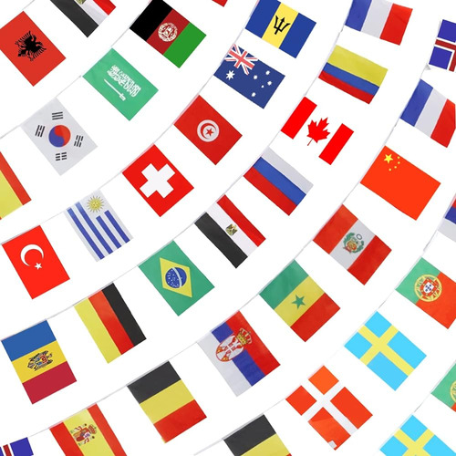 Anley 184ft 200 Países String Flag - Banners Internacionales