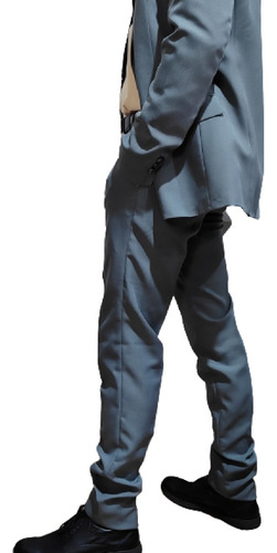 Imagen 10 de 10 de Ambo Traje Saco Con Pantalon Gris Maxima Calidad