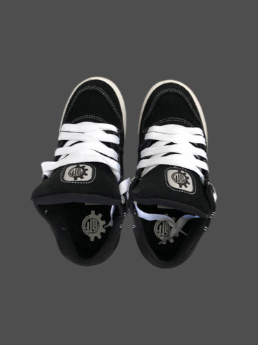 Tenis Casta Modelo Fidel Color Negro Gamuza Talla #22
