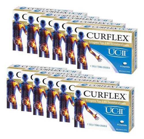 Pack X12 Curflex Colageno Tipo Ii Artrosis 30 Comprimidos