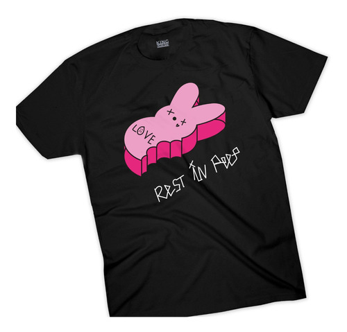 Playera Lil Peep Conejo Rosa Descansa En Peep Memorial Trap