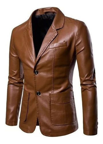 Nueva Chaqueta De Cuero For Hombre Primavera Otoño