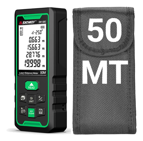 Sndway Telémetro Medidor De Distancia Láser 50 Metros Sw-50g
