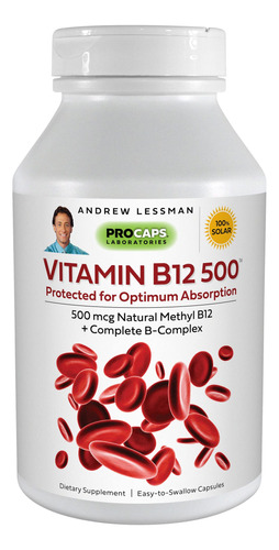 Andrew Lessman Vitamina B12 500 180 Capsulas  Metilcobalami