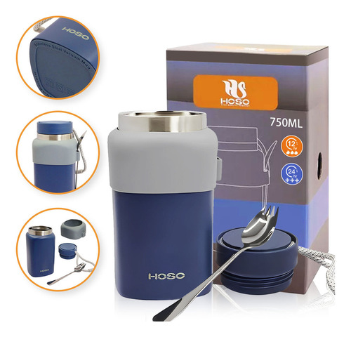 Termo Comida Y Liquido Hoso Multipropósito Acero Inox 750ml