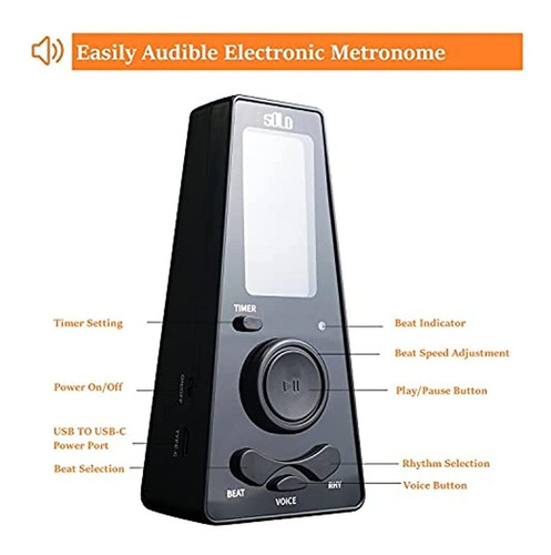 Metrónomo Electrónico Digital Para Músicos Piano Guitarra Vi