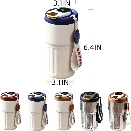Caneca Térmica De Aço Inoxidável Com Display De Temperatura