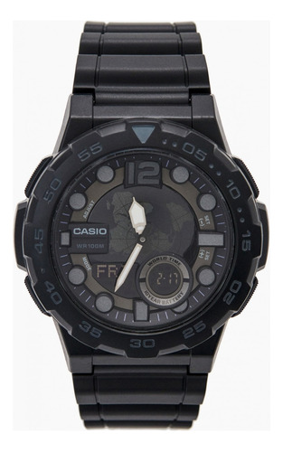 Reloj Casio Aeq100w-1b Sumergible Fluorescent  Somos Tienda 